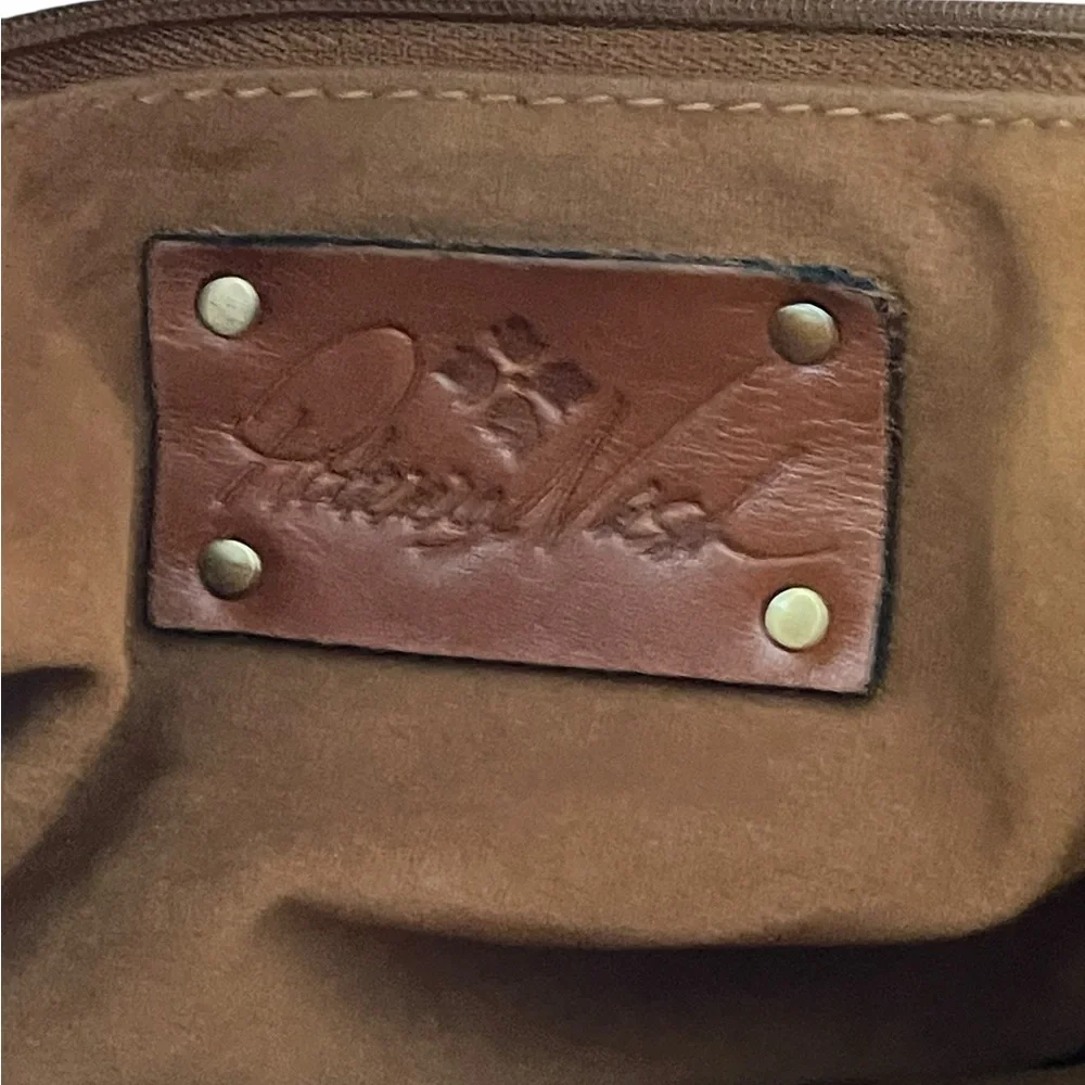PATRICIA NASH NAZAIRE ABSTRACT ANIMAL PRINT CROSSBODY BAG.